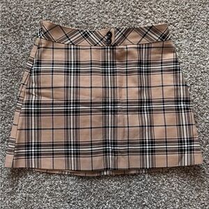 Express US 0 Taupe Plaid Y2K Style Mini Skirt
